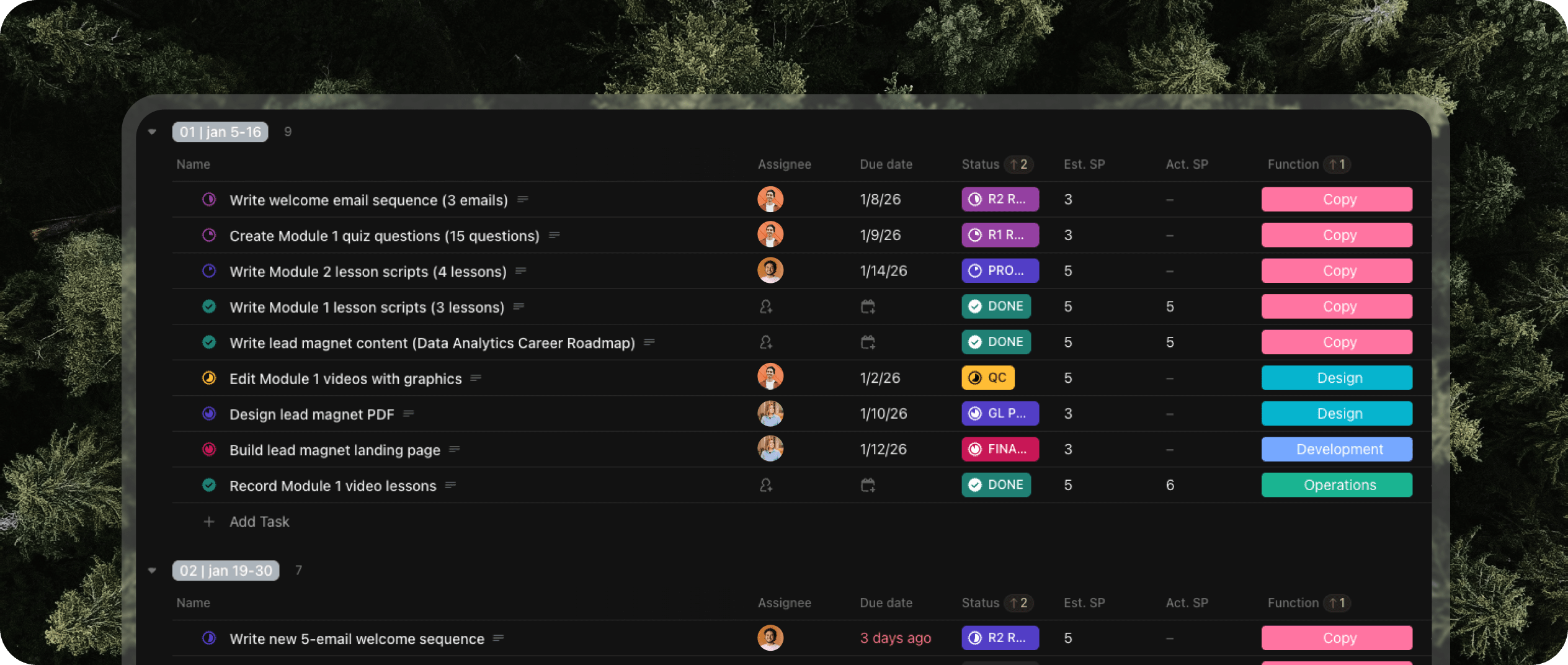 ClarityOS operating system dashboard